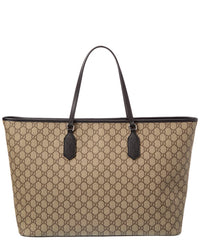 Gucci Gg Supreme Canvas & Leather Tote