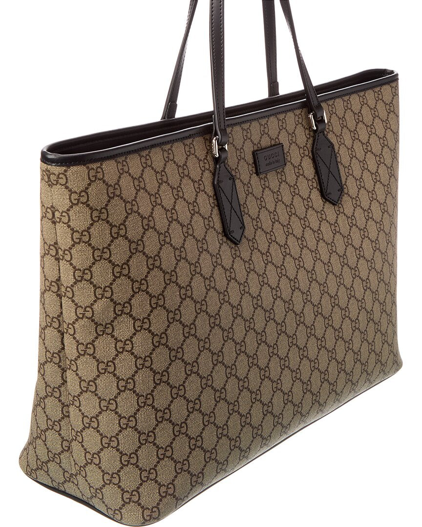 Gucci Gg Supreme Canvas & Leather Tote