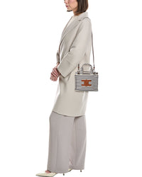 Celine Mini Cabas Striped Triomphe Canvas & Leather Tote