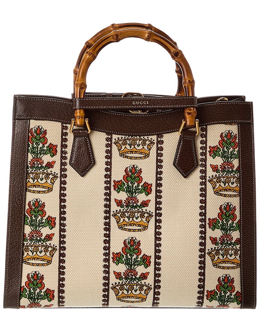 Gucci Diana Music Is Mine Medium Canvas & Leather Tote – Bluefly