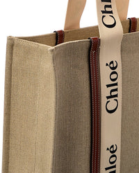 Chloé Chloé Woody Large Canvas & Leather Tote
