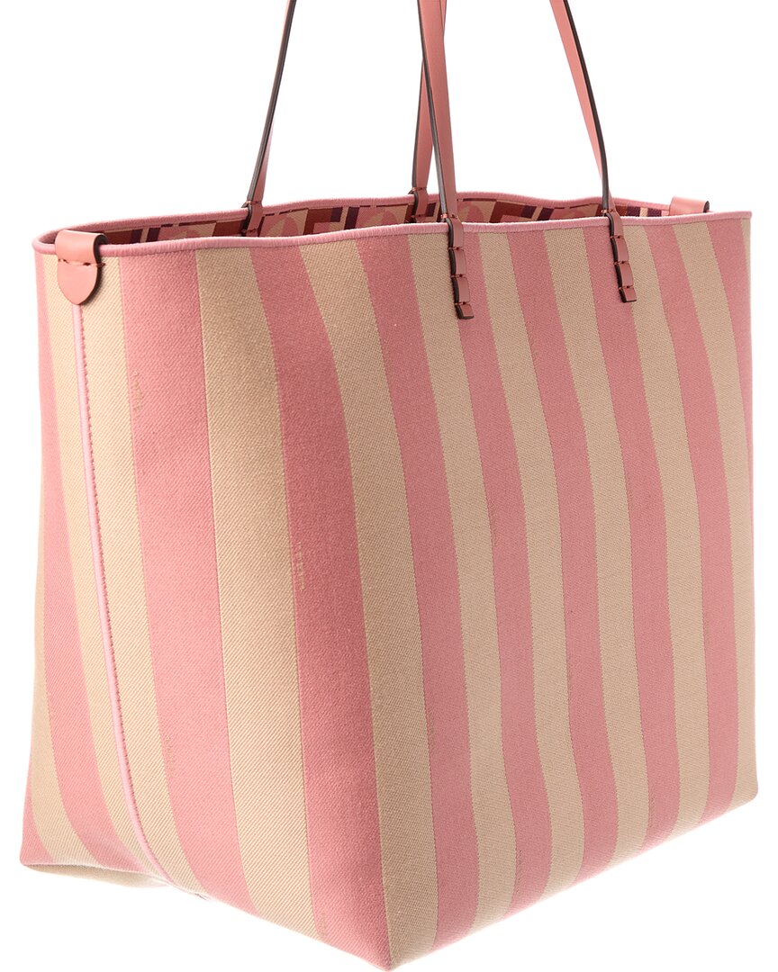FENDI Fendi Roll Large Canvas & Leather Tote