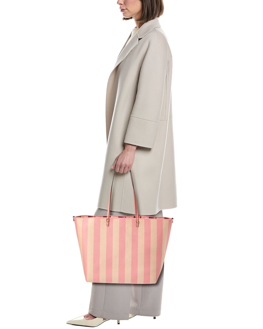 FENDI Fendi Roll Large Canvas & Leather Tote