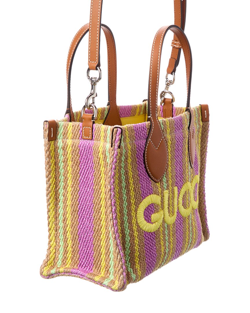 Gucci Small Jute & Leather Tote – Bluefly