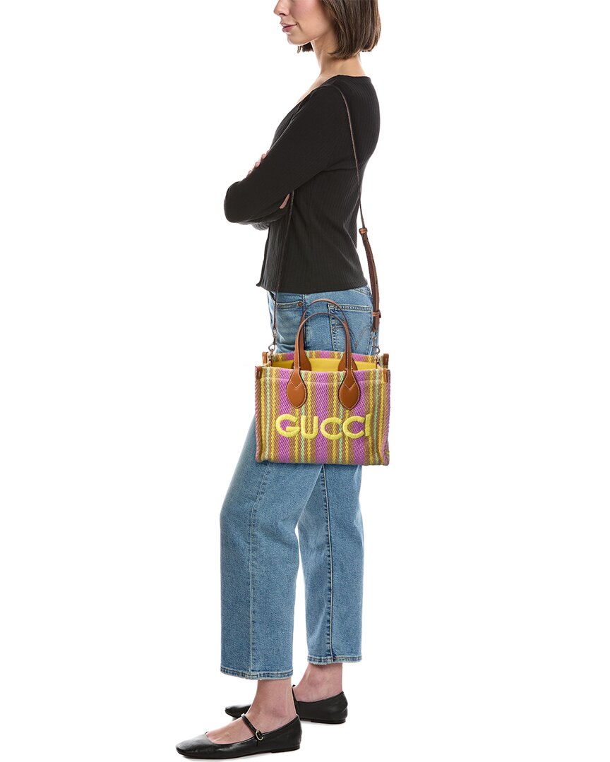 Gucci Small Jute & Leather Tote – Bluefly