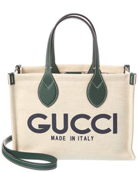 Gucci Mini Canvas & Leather Tote