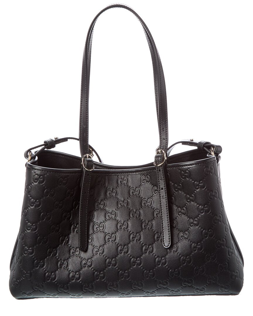 Gucci Gg Emblem Medium Leather Tote