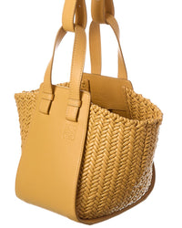 Loewe Hammock Woven Leather Bucket Bag