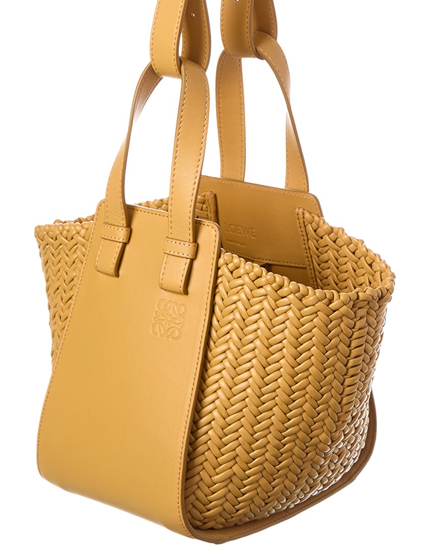 Loewe Hammock Woven Leather Bucket Bag