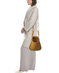 Loewe Hammock Woven Leather Bucket Bag