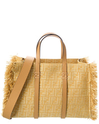 FENDI Fendi Summer Jacquard & Raffia Tote