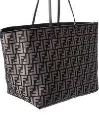 Fendi Roll Large Ff Denim & Leather Tote