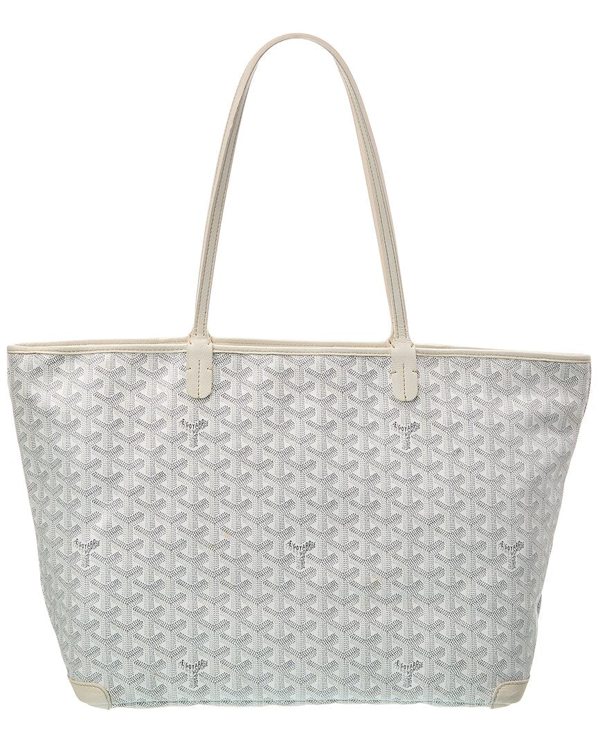 Goyard White Goyardine Coated Canvas Artois Mm (Authentic Pre-Loved)