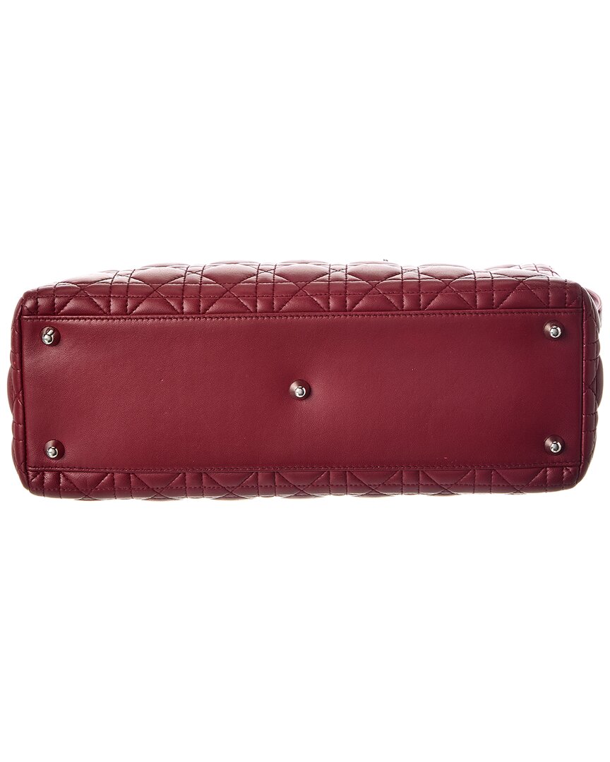 Dior Red Cannage Leather Large Lady Dior (Authentic Pre-Loved)