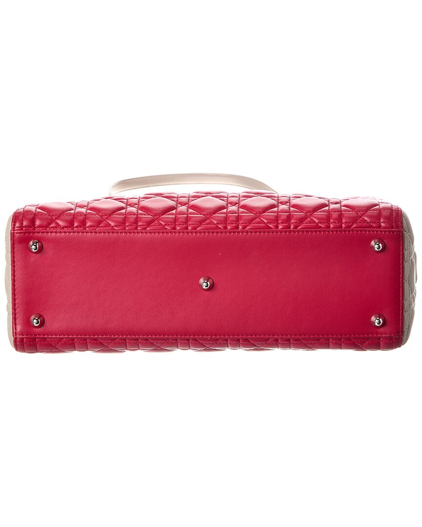 Dior Pink Lambskin Leather Cannage Large Lady Dior (Authentic Pre-Loved)
