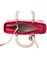 Dior Pink Lambskin Leather Cannage Large Lady Dior (Authentic Pre-Loved)