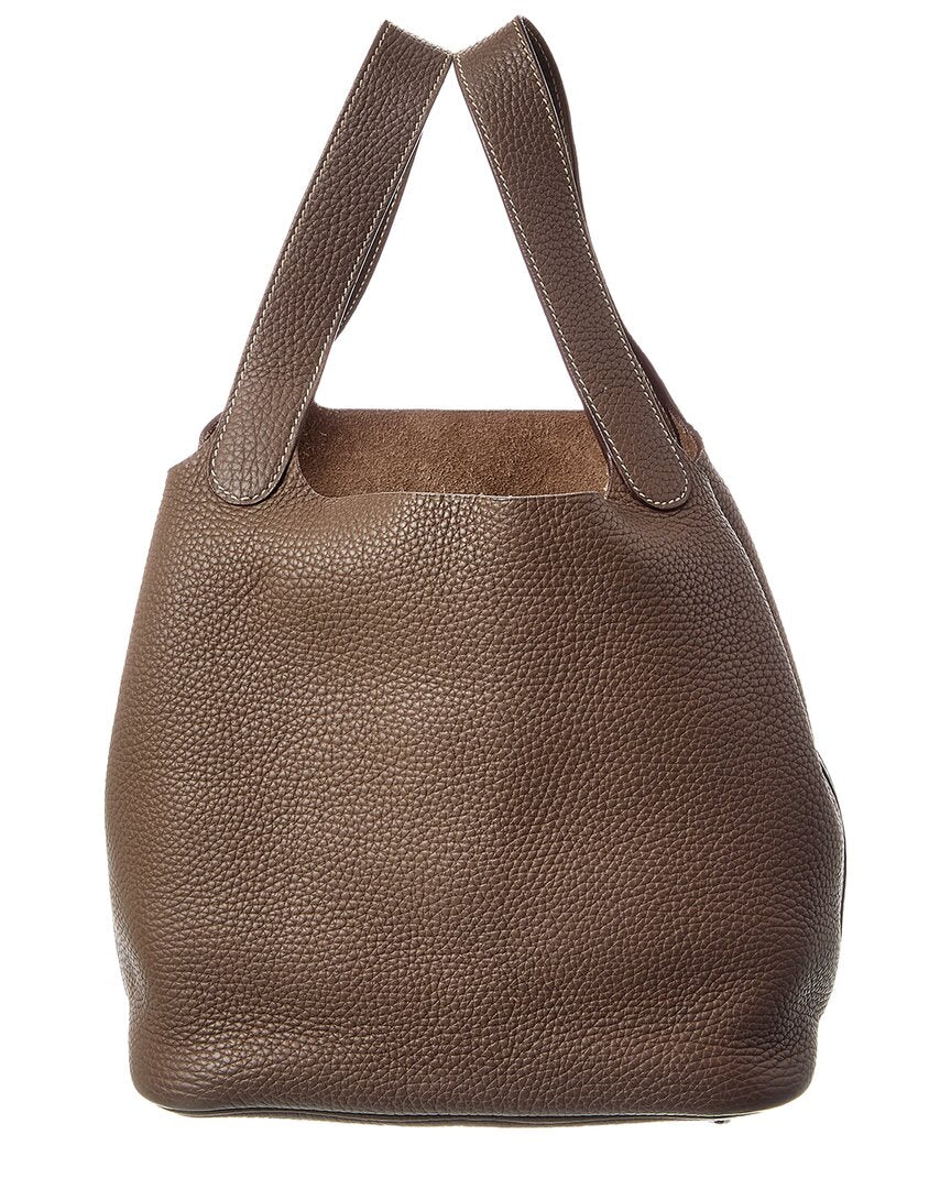 Hermès Etoupe Clemence Picotin 22 (Authentic Pre-Loved)