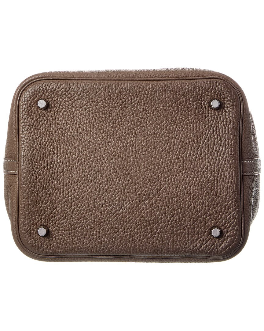 Hermès Etoupe Clemence Picotin 22 (Authentic Pre-Loved)