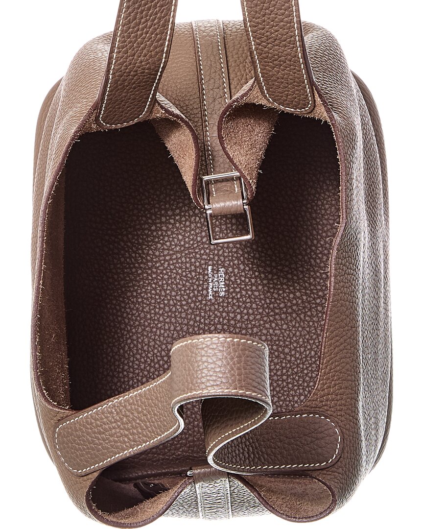 Hermès Etoupe Clemence Picotin 22 (Authentic Pre-Loved)