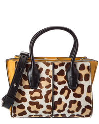 TOD's Tods Logo Mini Haircalf & Suede Tote