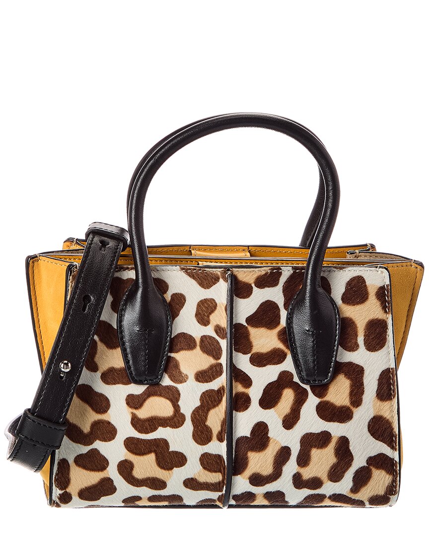 TOD's Tods Logo Mini Haircalf & Suede Tote