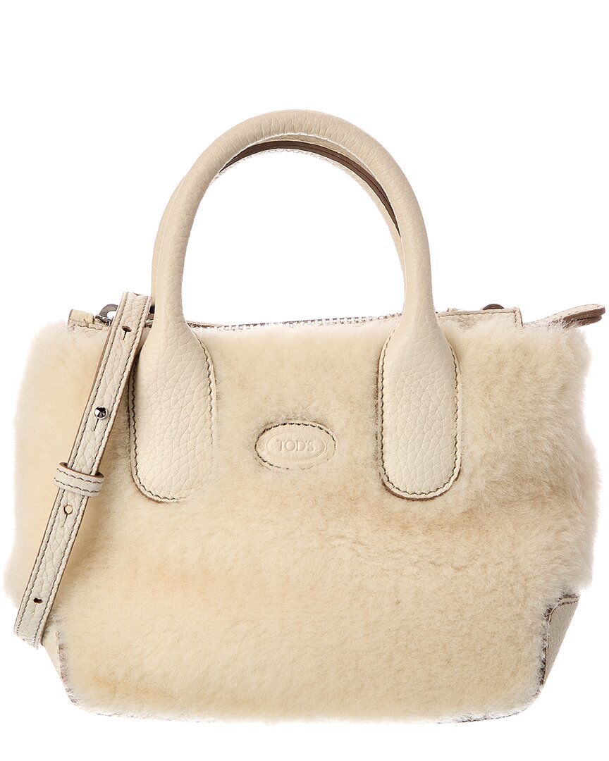 TOD's Tods Shearling & Leather Tote
