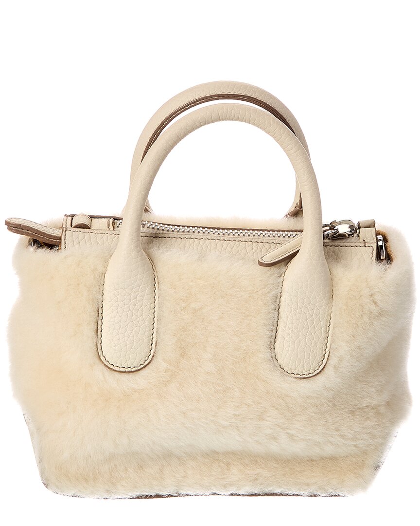 TOD's Tods Shearling & Leather Tote