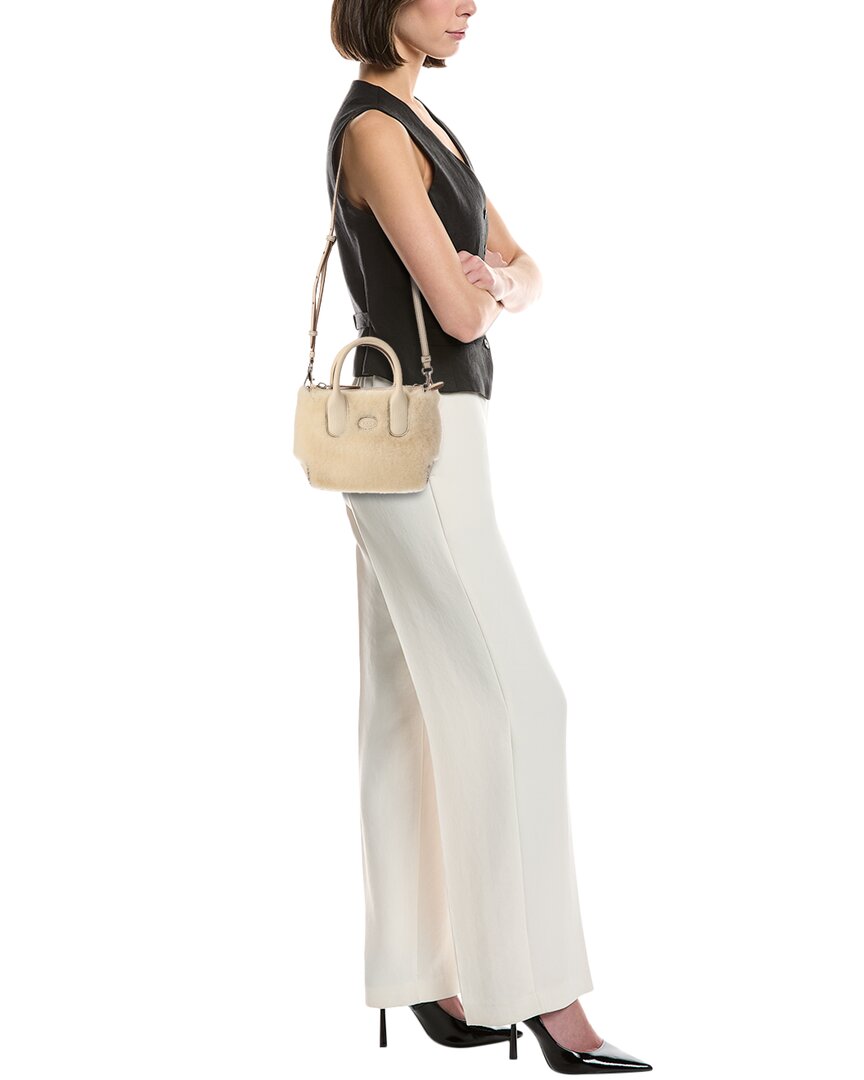 TOD's Tods Shearling & Leather Tote
