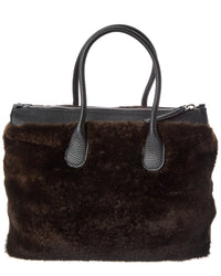 Tod’S Di Large Leather & Shearling Tote