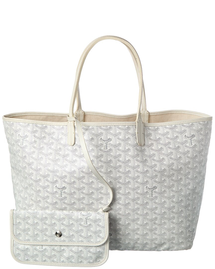 Goyard Goyard White Goyardine Coated Canvas Saint Louis Pm (Authentic Pre-Loved)
