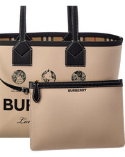 Burberry Heritage Small Canvas & Leather Tote