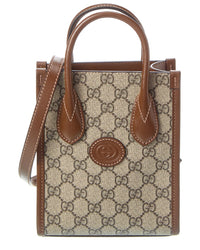 Gucci Mini Gg Supreme Canvas & Leather Tote