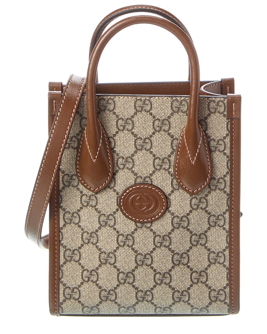 Gucci Mini Gg Supreme Canvas & Leather Tote