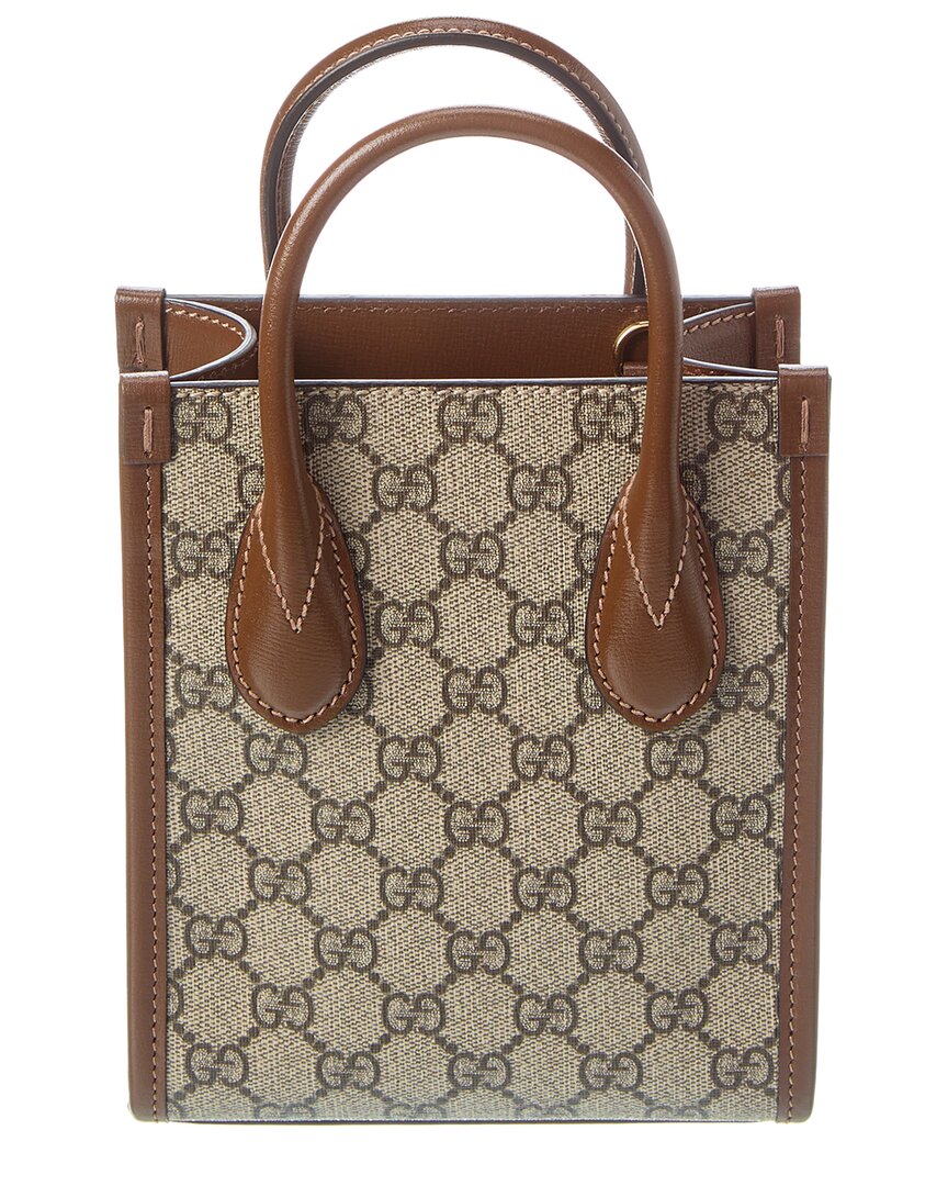 Gucci Mini Gg Supreme Canvas & Leather Tote