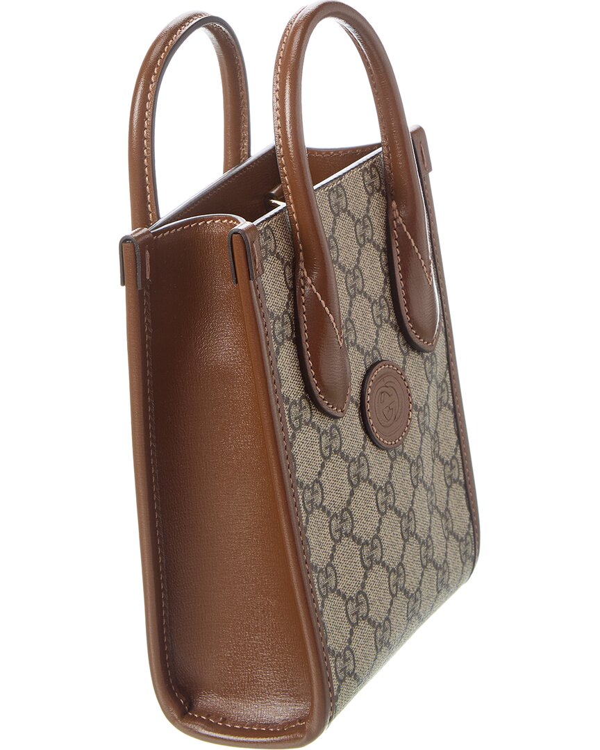 Gucci Mini Gg Supreme Canvas & Leather Tote