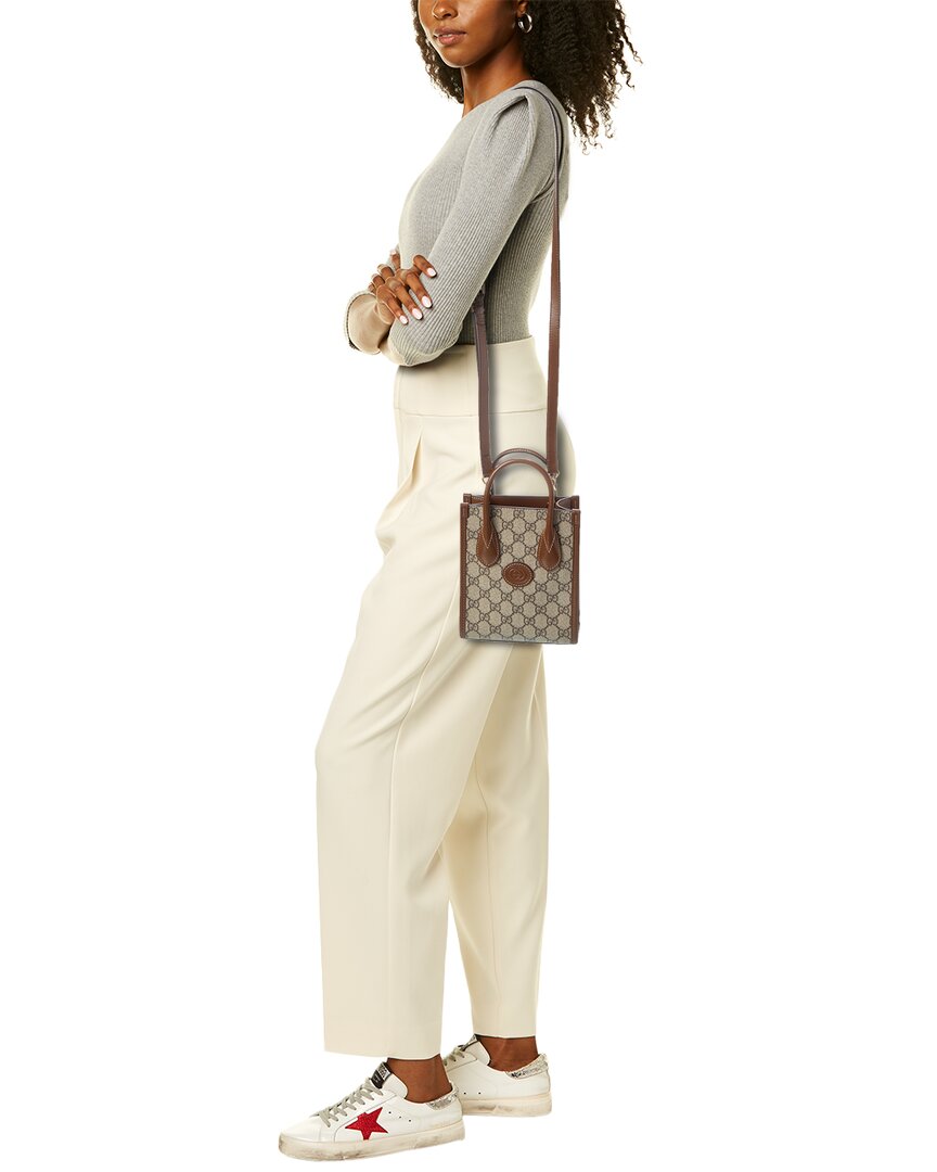 Gucci Mini Gg Supreme Canvas & Leather Tote