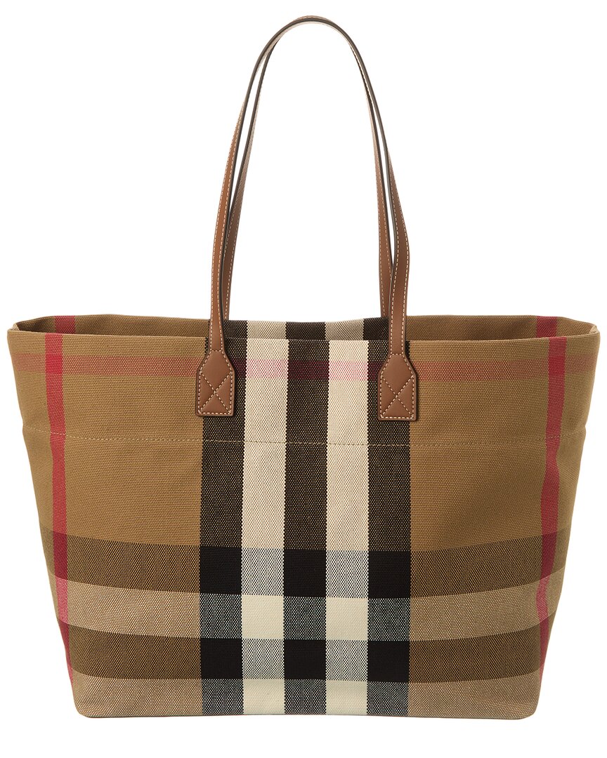 Burberry Burberry Check Canvas & Leather Tote
