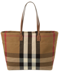 Burberry Burberry Check Canvas & Leather Tote
