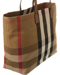 Burberry Burberry Check Canvas & Leather Tote