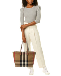 Burberry Burberry Check Canvas & Leather Tote