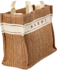 Marni Marni Small Raffia & Leather Tote