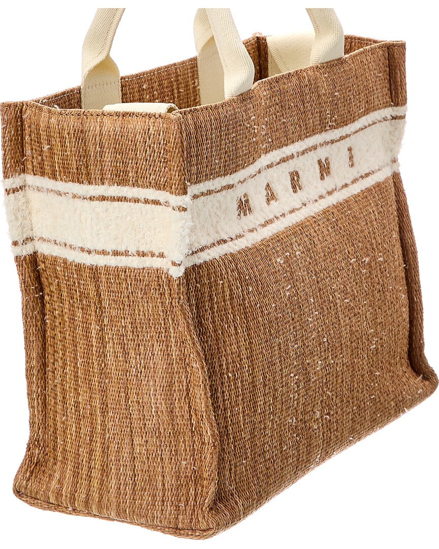 Marni Marni Small Raffia & Leather Tote