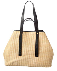 Off-White™ East West Large Straw & Leather Tote