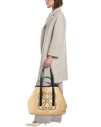 Off-White™ East West Large Straw & Leather Tote