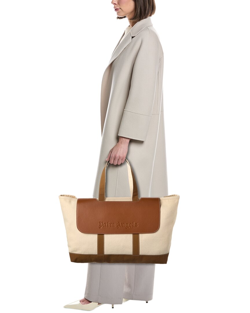 Palm Angels Cabas Canvas & Leather Tote