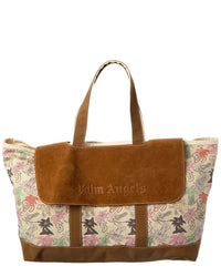 Palm Angels Allover Palmity Classic Canvas & Suede Tote
