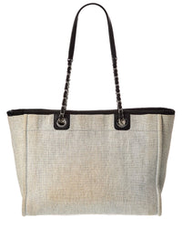 Chanel Grey Raffia Small Deauville Tote (Authentic Pre-Loved)