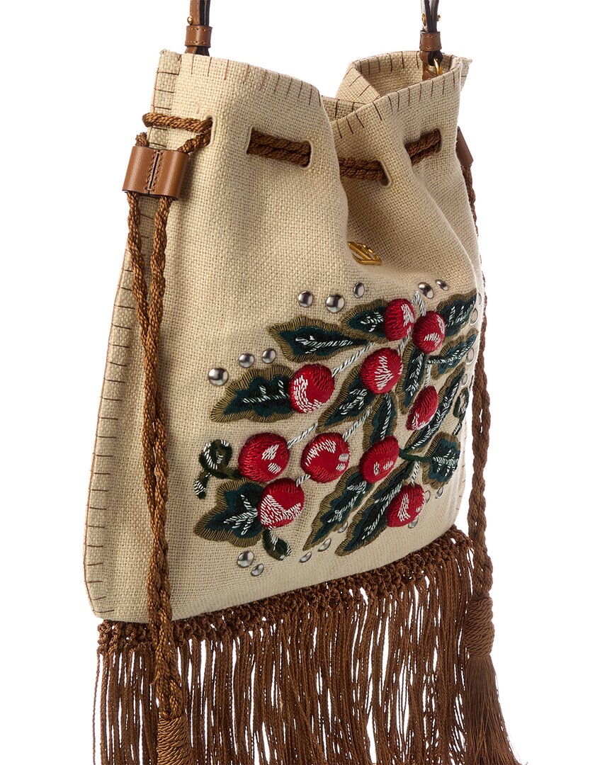 Valentino Dnu Pack Valentino Nellcote Alice Linen & Leather Tote