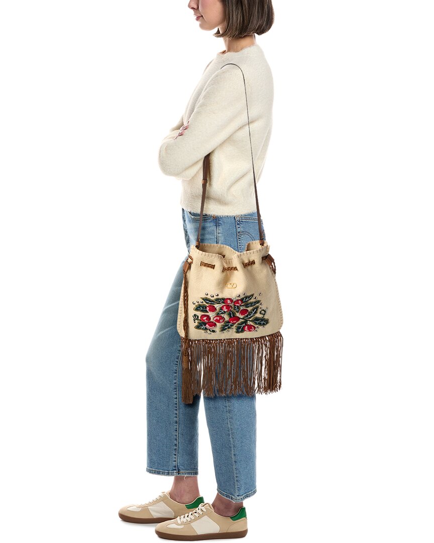 Valentino Dnu Pack Valentino Nellcote Alice Linen & Leather Tote