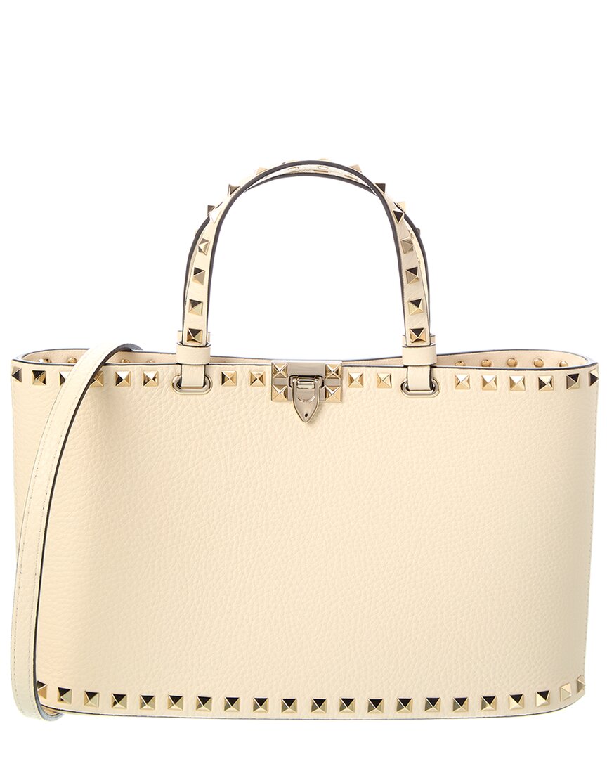 Valentino Rockstud Small Grainy Leather Tote
